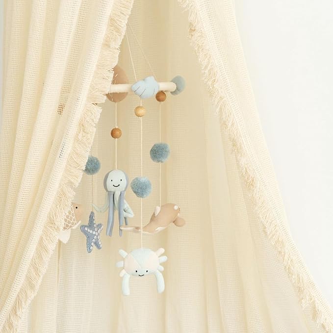 Crane Baby, Ocean Nursery Decor for Boys and Girls, Ceiling Hanging, 9" x 30", Whale Nursery Decor, Ceiling Hanging Decorations