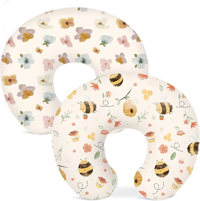 Nursing Pillow Covers 2 Pack, Breastfeeding Pillow Slipcovers Soft and Stretchy, Nursing Covers for Baby Girls Boys Newborn (B0DQTM9XZV)