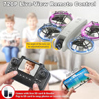 K100Max Mini Drones With Camera For Kids And Begginers, Indoor Small Helicopter Plane Quadcopter With Screen Remote Controller, Gift Toy for Boys and Girls, Headless Mode, 2 Batteries(Gray)