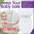 Mars Baby Child Safety Toilet Seat Lock - Easy to Install and Use Toilet Lock, Baby Proof Your Bathroom - Easy Install No Tools Needed - Fits Most Toilets - 1 Pack