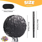 WERNNSAI Black Round Pinata for DIY - Halloween Black Moon Pinata for Kids DIY Birthday Party Disco Decoration for Adult Night Party Supplies with Confetti Bat Blindfold, 12.2”x 12.2”