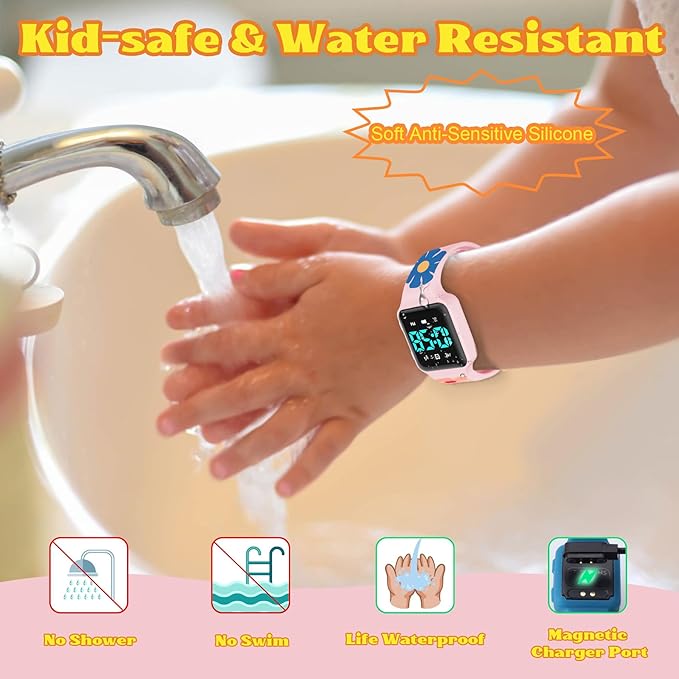 Potty Training Watch for Toddlers with Countdown, Magnetic Charging, Flashing Lights, Fun Music or Vibration Alerts - Waterproof Interactive Toilet Training Reminder for Boys & Girls Ages 2-9