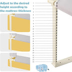 BABY JOY Bed Rail for Toddlers, 57’’ Extra Long, Height Adjustable & Folding Baby Bed Rail Guard w/Breathable Mesh & Double Safety Child Lock for Kids Twin Double Full Size Queen King Mattress (Gray)