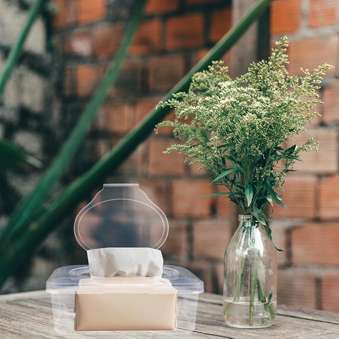 2Pcs Wipes Dispenser Case with Lid Wipes Holder for Tissue Storage Box Organizer Refillable Napkin Box for Home and Travel