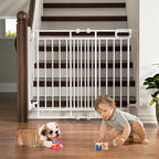 Mom's Choice GROWNSY Baby Gate No Bottom Bar, Adjustable Width 26” to 36” for Child and Pet, Dog Gate with Auto-Close & One-Hand Operation, Screw-in Installation for Doorways and Indoor Use