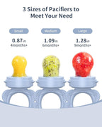 Silicone Baby Fruit Food Feeder (2 Pack) with Freezer Nibble Tray, Breastmilk Popsicle Molds for Baby Teething Relief, Silicone Feeder for Safe Infant Self Feeding, BPA Free, Dishwasher Safe, 3 Month+