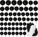 75 Pieces Black Cake Balls Topper Decorations Foam Cupcake Topper Mini Balloon Cake Topper Balls Cake Picks for Cake Deco Birthday Party Wedding