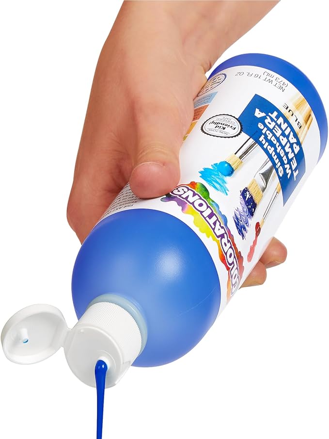 Colorations Paraben-Free Washable Tempera Paint Set, 19 Colors, Non-Toxic, Vibrant, Kids' Art Supplies