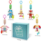 BLOOBLOOMAX Sock rattles for Babies 0-24 Months Baby Animal Foot Finder Educational Toys