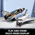 Space Shuttle Building Block Set -Spaceship Building Toy with Stretchable Satellite, Translucent Design Collection for Home or Office Decor, Birthday Gift for Adults & Boys 8-12 (536PCS)