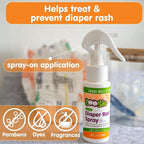 Diaper Rash Cream Spray by Boogie Bottoms, Travel Friendly No-Rub Touch Free Application for Sensitive Skin, from The Maker of Boogie Wipes