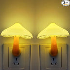 AUSAYE 2 Pack Sensor LED Night Light Plug in NightLight Energy Saving Wall Lamp Mushroom Night Lights for Bedroom, Bathroom,Toilet,Hallway,Kitchen,Kids,Adults Warm White