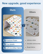 Odorless Premium Foam Baby Play Mat 79" x 71", Soft Microfiber Fabric Crawling Mat for Floor- Comfortable and Hypoallergenic, Non-Slip Cushioned Floor Playpen mat for Infants,Babies,Toddlers