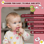 Baby Fruit Food Feeder & Breastmilk Popsicle Molds for Teething Relief, Baby Feeding Sets, 1 Freezer Tray with Lid & 1 Teether Toy & 1 Silicone Teething Pacifier Feeder, Extra Food Pouches (Red)