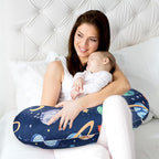 Pea Pod Nursing Pillow Cover 2 Pack Soft & Adorable Slipcovers for Breastfeeding Pillows, Comfortable Stretchy Feeding Pillow Covers for Baby Girls Boys Newborn, Removeable Pillow Case (Outer Space)