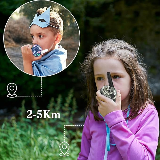 Qniglo Walkie Talkies for Kids - Rechargeable Kids Walkie Talkies with Clear Sound, Long Range - Perfect Birthday for 3-8 Year Old Boys Girls - Outdoor Adventures, Camping, Hiking