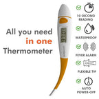 Konquest KDT-1201 Best Digital Medical Thermometer, Highly Accurate and Fast, Easy to Use, 10 Second Reading. Detect Fever Quickly - Oral Armpit and Rectal Thermometer for Babies Children and Adults