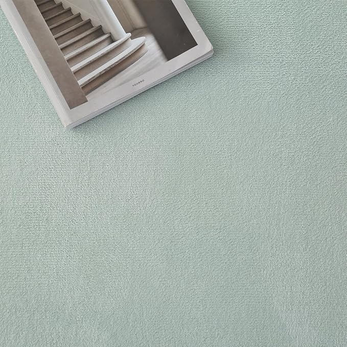 Loartee Nursery Rug Coral Velvet Crawling Rugs Mat Area Rugs Play Crawling Mat(6'7"x9'2", Light Green) for Toddler Children Play Mat Yoga Mat Exercise Pads Carpet