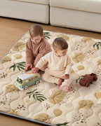 Blissful Diary Baby Play Mat, 47x47 Infant Play Mat for Playpen, Thicken Foam Cushioned Baby Mat for Floor, Non-Slip Kids Play Mat, Washable Baby Playmat for Babies,Toddlers, Earth Tones Design
