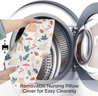 Little Grape Land Nursing Pillow, Breastfeeding Pillows, Baby Support Pillow for Nursing, Bottle Feeding, Tummy Time with Machine Washable Cover & Breathable Filling(Woodland Friends)