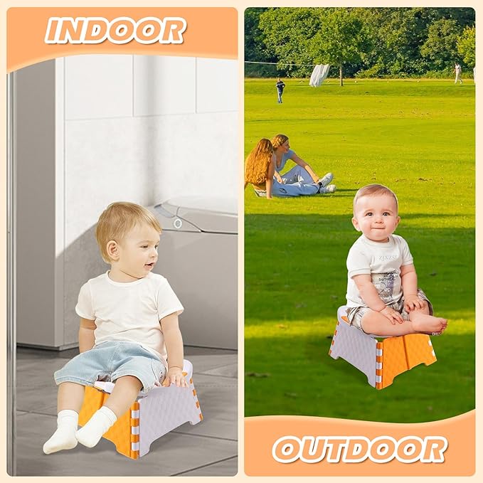 Portable Potty for Toddler Travel, Kids Travel Potty Training Chair with Travel Bag, Baby Potty Training Toilet for Outdoor and Indoor Easy to Clean(Orange) by Yszawmx, Includes 30 Replacement Bags