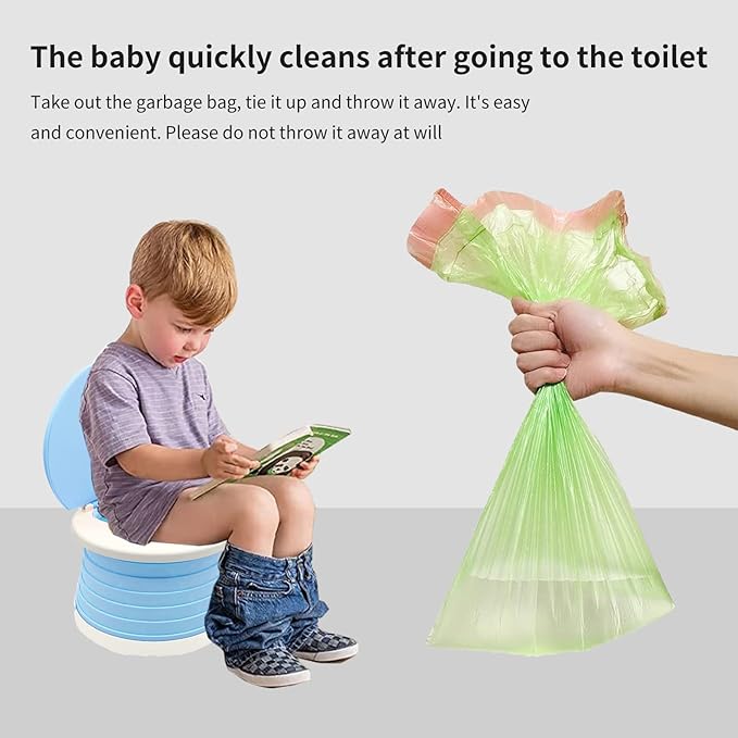 Travel Potty for Toddler, Portable and Foldable Toilet, Apply to Seat Emergency Toilet for Car, Camping, Outdoor, Indoor (blue, small)