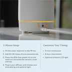 Vitruvi Stone Diffuser, Ceramic Ultrasonic Essential Oil Diffuser for Aromatherapy | Ceramic Diffuser, Diffusers for Home, Oil Diffuser, Housewarming Gift | White, 90ml Capacity