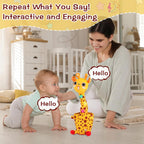 Dancing Talking Giraffe Toy, Stuffed Animal Baby Toy Repeating What You Say, Glowing Musical Electronic Giraffe with 60 Songs, Gift for Kids 3+ Years Old