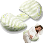 Memory-Foam Pregnancy Pillow for Sleeping - Upgrade Material Maternity Pillow for Pregnant Women - Quality Cooling Travel Wedge Pillow for Back, Belly, and Hip Relief, Gifts for Pregnant Women