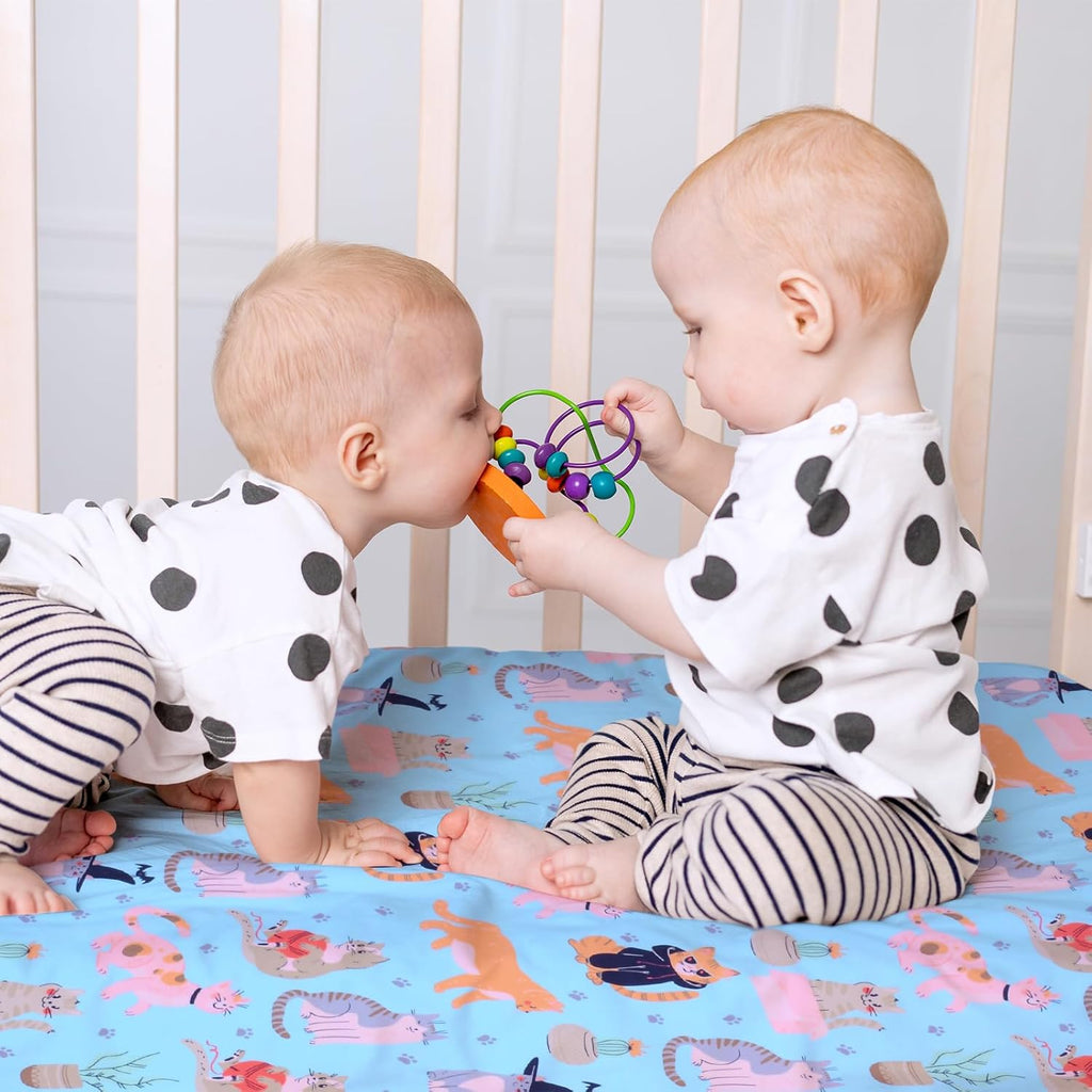 UOMNY Crib Sheet,Cat Crib Sheets Baby Sheet for Standard Crib and Toddler Mattresses Nursery Bedding Sheet Crib Mattress Sheets for Boys and Girls 1 Pack Toddler Sheet