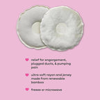 Bamboobies Soothing Nursing Pillows, Daytime Nursing Pads - Reusable, Hot Cold Compress for Breastfeeding- Discreet Leak-Proof Washable Pads for Breastfeeding - 2 Compress Pads, 2 Nursing Pads