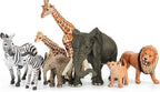8PCS Safari Zoo Animals Figurines Toys, Realistic Plastic Jungle Animal Figures, Includes Lion,Elephant,Giraffe,Zebra, African Wild Animals, Educational Learning Playset for Kids
