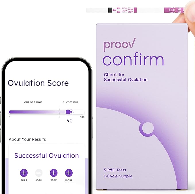 Proov PdG Test Strips for Women - 5 Progesterone Test Strips - Confirm Successful Ovulation at Home - 1 Cycle Pack - Fertility Tracker - Compatible with Fertility, Pregnancy & Ovulation Tests