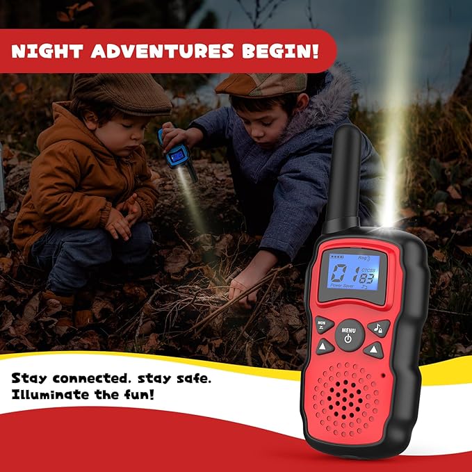 Wishouse Kids Walkie Talkies Rechargeable 3 Pack, Girls Boys Toys Age 7 8 9 10 for Outdoor Camping Adventure Games with Flashlight, Birthday Xmas Gift for 4 5 6 Year Old Children