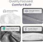 Nuliie Pregnancy Pillow for Sleeping, U Shaped Full Body Pillow Pregnancy Pillows, Maternity Pillow Support for Back, HIPS, Legs for Pregnant Women, with Washable Velvet Cover (Grey)