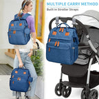 KABAQOO Diaper Bag Backpack with Detachable Changing Station, Large Capacity Baby Diaper Bags for Boys & Girls, Baby Registry Search Stuff & Shower Gifts, Newborn Essentials Must Haves, Blue