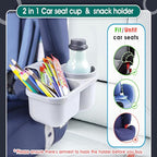 SnackPod Child Cup & Snack Holder for Convertible Car Seats & Strollers - BPA Free - Grey