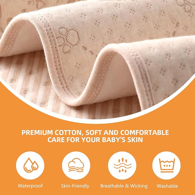 Baby Changing Pad Changing Table Pads Waterproof Large Size Portable Diaper Changing mat Liners Reusable Washable Mattress Protector for Girls & Boys