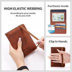 Melsbrinna Rfid Passport Holder for Travel women/Men, Cute Passport Wallet Rfid Blocking Card Slots, Rfid Passport Cover/CaseTravel Wallet, Passport Book Holder (1, Brown1)