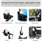 Accmor Stroller Cup Holder with Phone Holder, Bike Cup Holder, Universal Cup Holder for Uppababy Nuna Doona Strollers, 2-in-1 Cup Phone Holder for Stroller, Bike, Wheelchair, Walker, Scooter