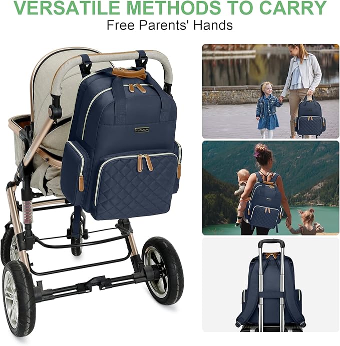 Diaper Bag Backpack with Changing Station, Baby Diaper Bag Organizer for Moms Dads Large Baby Changing Bags