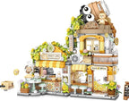 Streetscape Cafe Mini Building Set, 1770 PCS Mini Brick Building Cafe Set (for Boys Girls 6+)