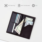 Passport Holder Travel Wallet for Men & Women, RFID Handcrafted Full Grain Leather Cover, 12 Card Slots & 4 Compartments, Gift Box & Pouch, Brown