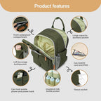 Diaper Bag Backpack 25L Capacity with Changing Pad for Boys and Girls Essential Baby Stuff for Mom (Gray)