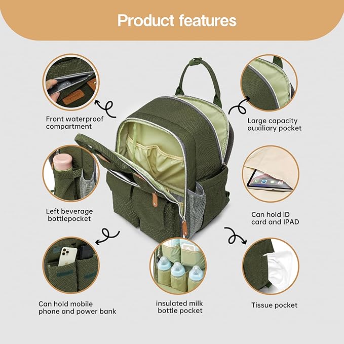 Diaper Bag Backpack 25L Capacity with Changing Pad for Boys and Girls Essential Baby Stuff for Mom (Pink)