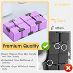 Fidget Cube, Durable Nylon Infinity Desk Toy, Skin-Friendly Handheld Gadget, Mini Stress-Relief Adult Fidget Toy for Anxiety Alleviation（Lightweight/Purple）