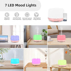 300ML Essential Oil Diffusesrs Remote Control, Aromatherapy Ultrasonic Diffuser, Cool Mist Aroma Humidfier Diffuser, 7 Color Changing LED Light, Auto-Off, Timer for Home, Room, Office, Kids.(Pink)