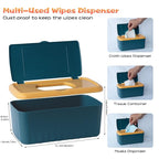 54 Packs Flannel Reusable Baby Wipes with Blue Wipes Dispenser, Reusable & Natural Skin-Friendly Cloth Baby Wipes, Body Face Hand Washcloth Essential for Cloth Diapers