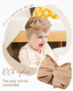 doboi 6PCS Baby Girl Headbands - Ribbon Bow Nylon Hair Accessories for Infants, Newborns, and Toddlers