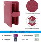 Melsbrinna Rfid Passport Holder for Travel women/Men, Cute Passport Wallet Rfid Blocking Card Slots, Rfid Passport Cover/CaseTravel Wallet, Passport Book Holder (1, Red3)